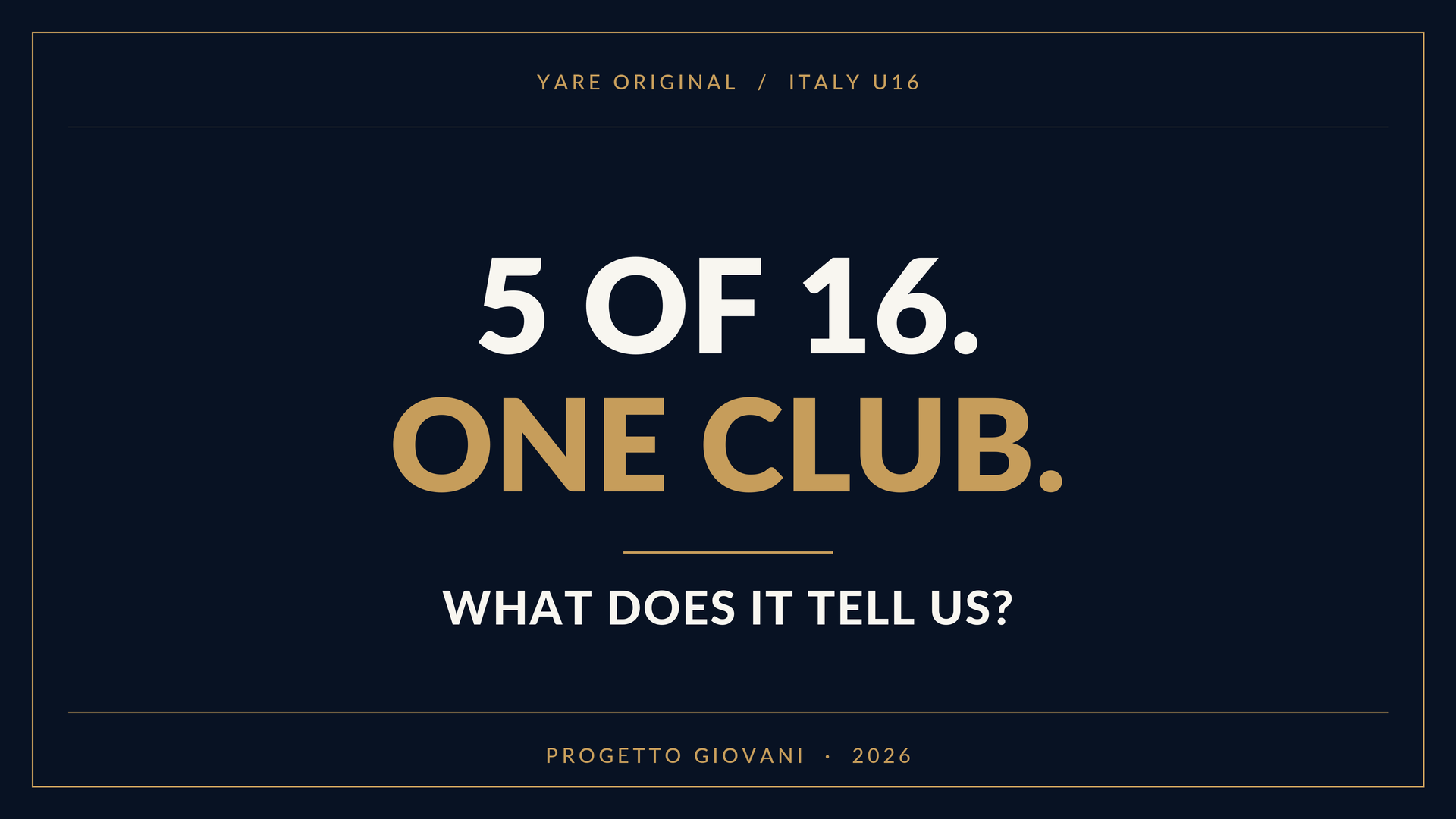 Five Out of Sixteen: What Italy's New U16 Selection Reveals